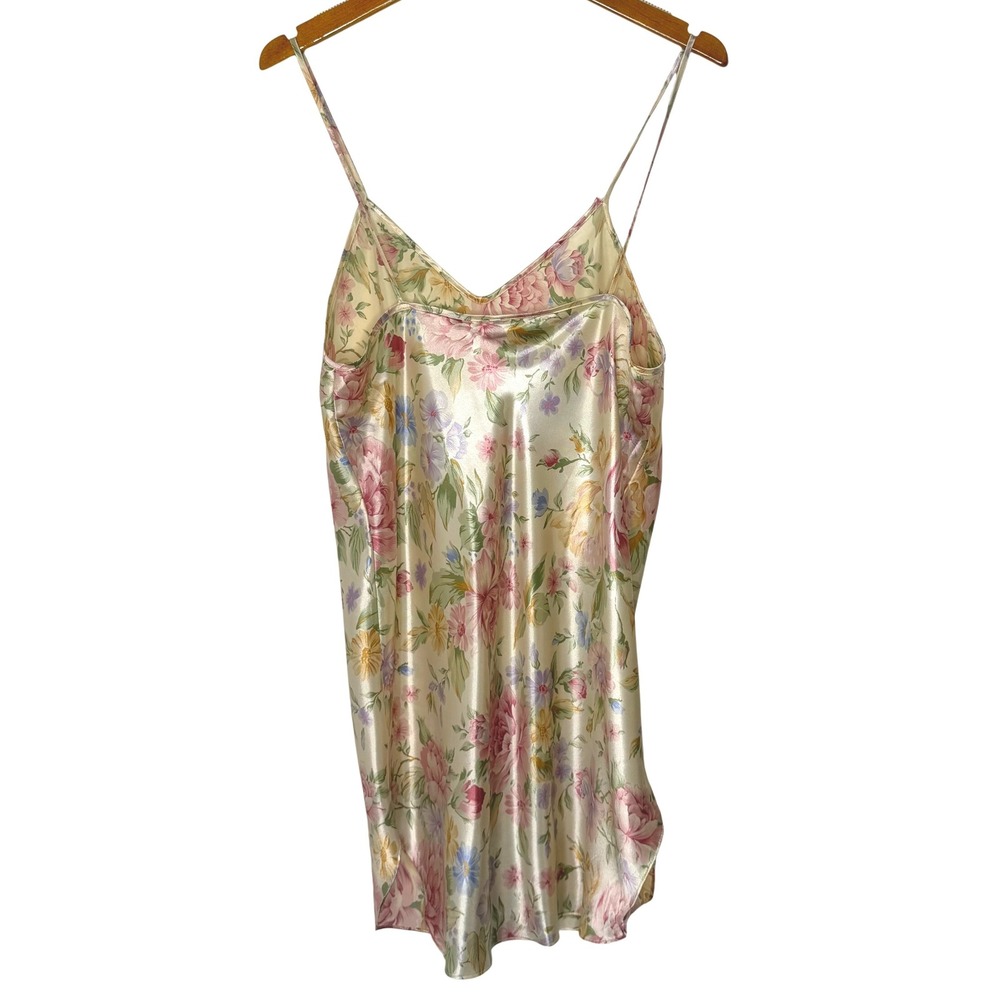 Vintage‎ Floral Slip Dress/Neglige Size L Made in USA - Picture 2 of 9